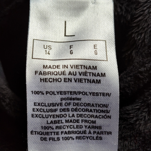 Kids black plush Adidas pullover hoodie size large / 14 - Picture 5 of 6